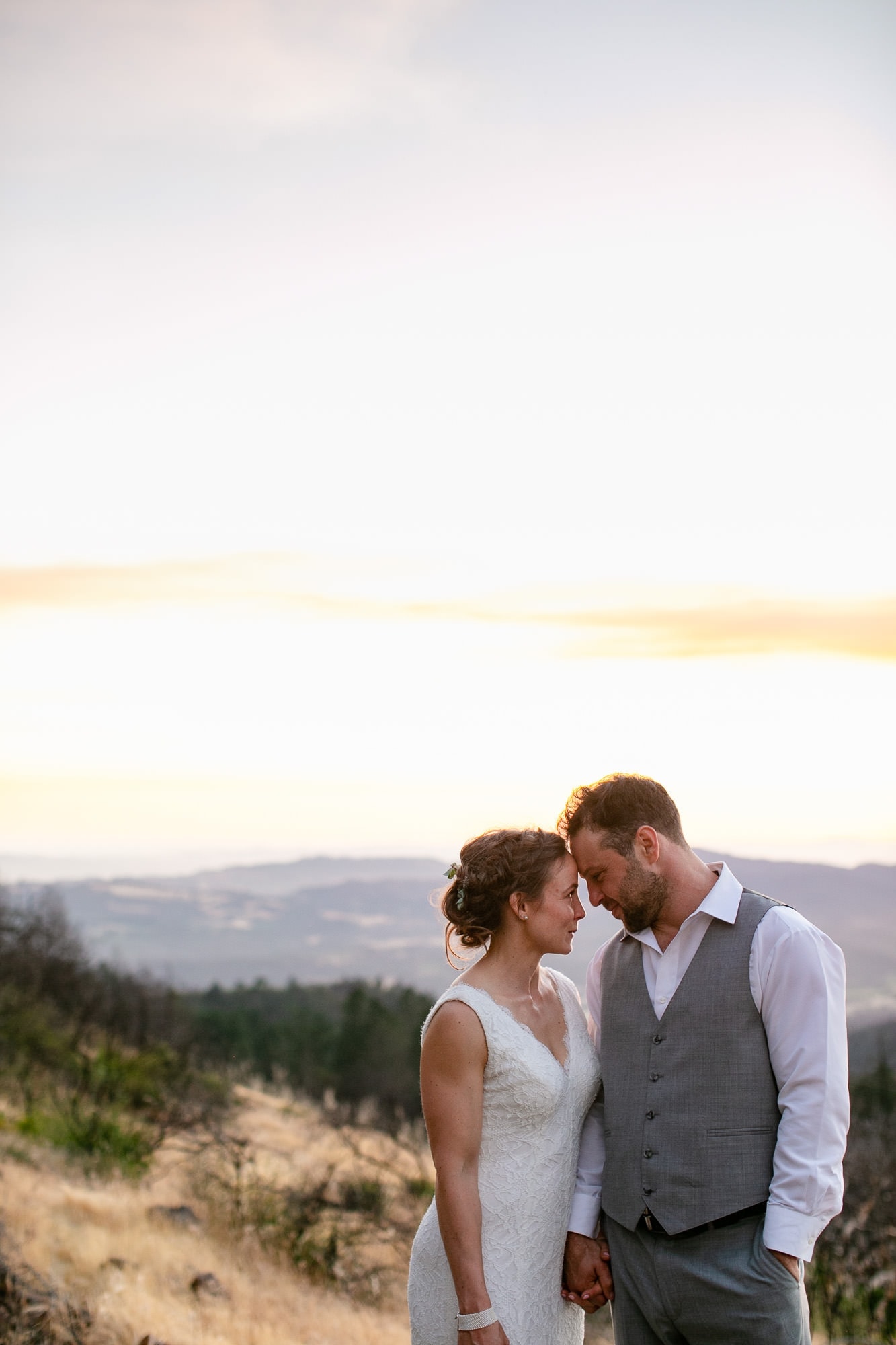 Wedding couple portraits outdoors in Santa Rosa after Northern California fires